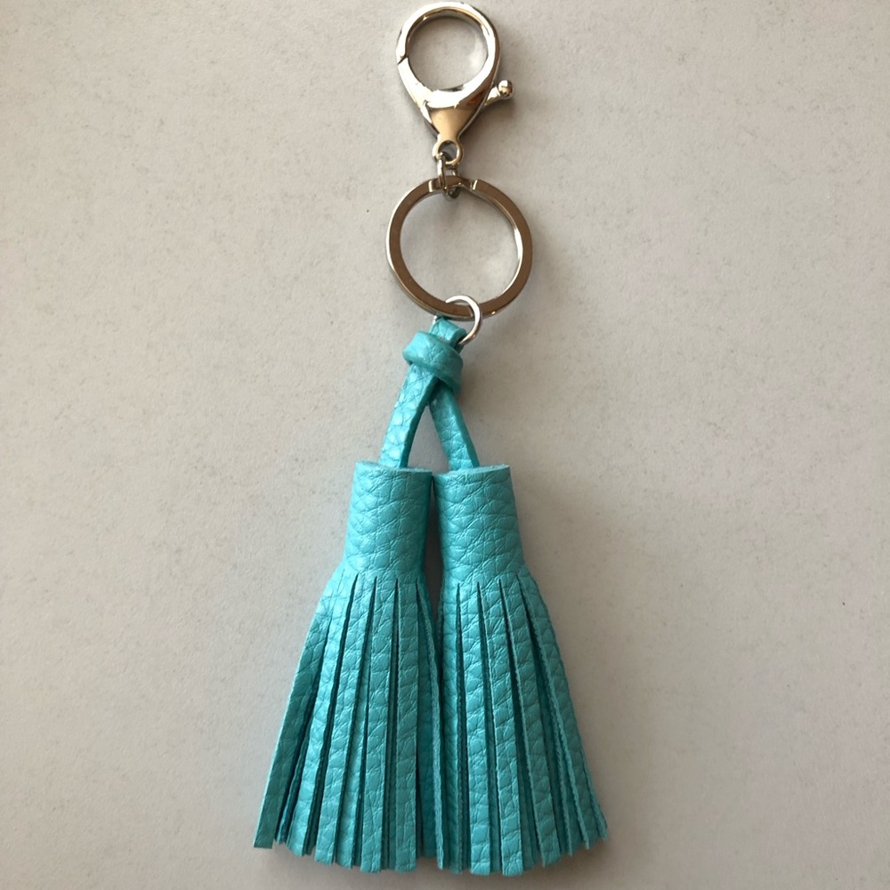 Turquoise fringe key ring